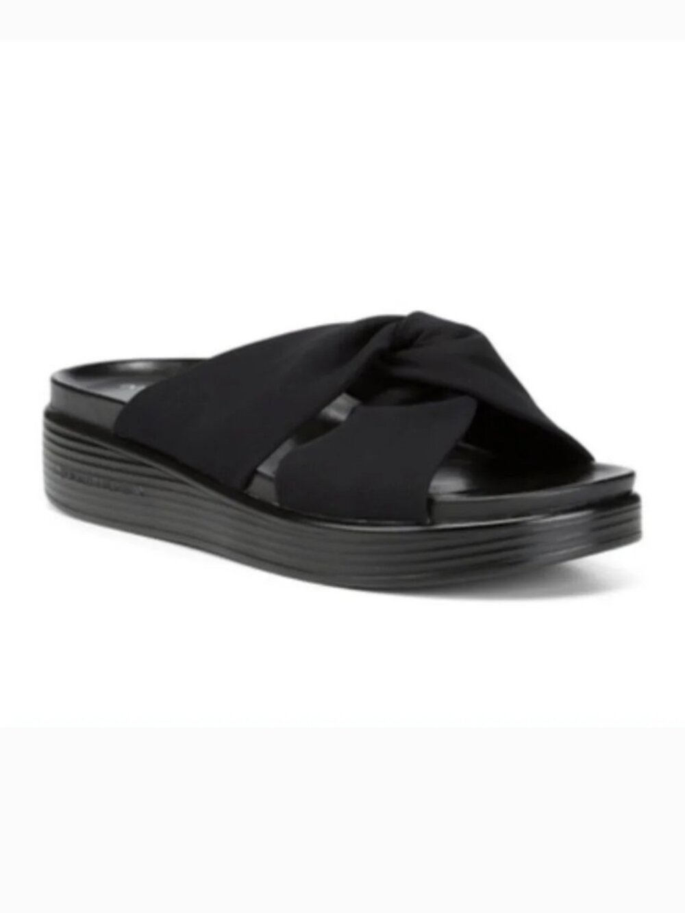 Donald Pliner "Folley" Black Criss Cross Knotted Platform Sandal